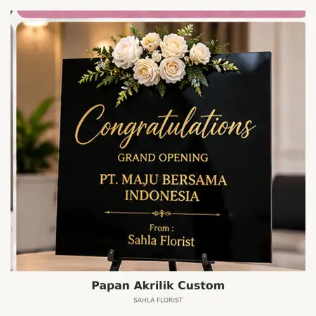 Papan Bunga Akrilik Permata Hijau